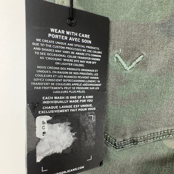 HUDSON BARBARA SUPER SKINNY ANKLE JEANS IN CAMO PRINT NWT WOMEN'S SIZE 26 - Picture 11 of 15